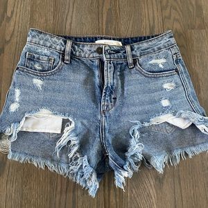 Frayed High Waisted Jean Shorts Sz XS